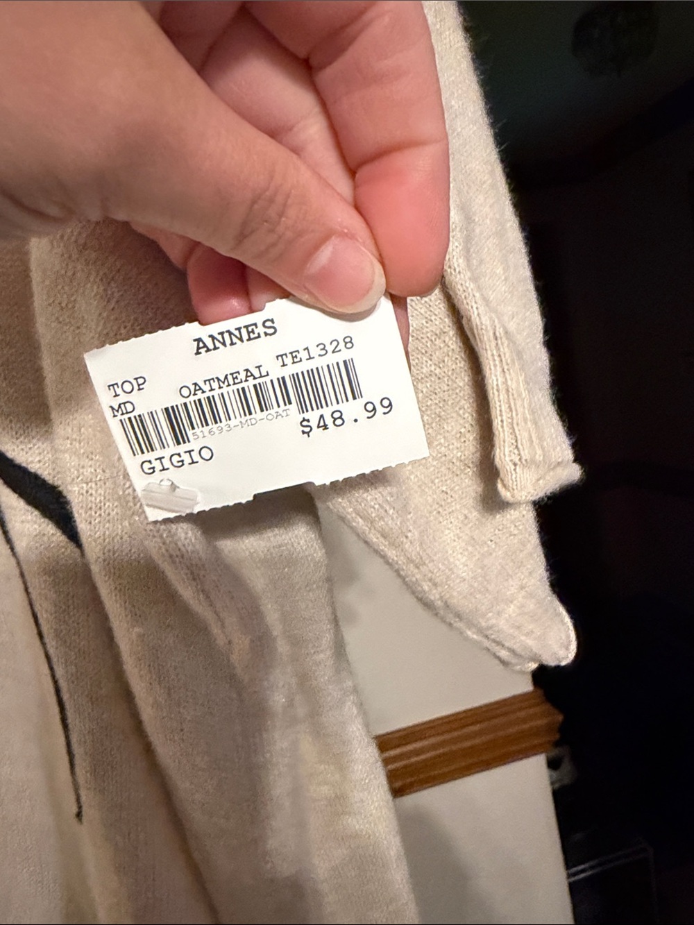 GiGiO USA Beige Horse Knit Top - Picture 4 of 6